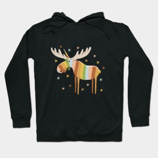 Magical Muted-Rainbow Uni-Moose Hoodie